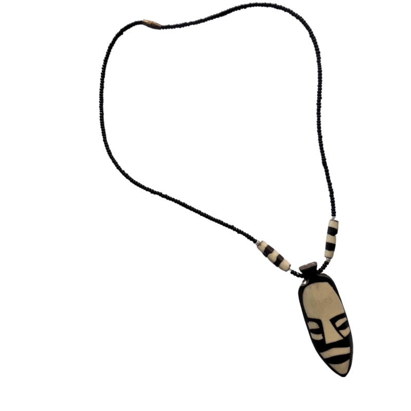 African bone necklace- mask