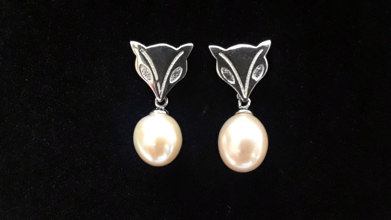 Genuine Pearl Earrings With .925 Silver Post Design-pearl drop earrings - Image 4