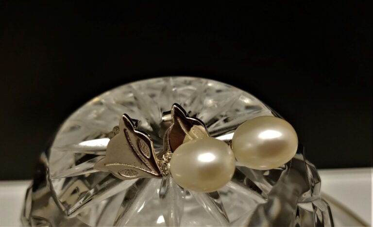 Genuine Pearl Earrings With .925 Silver Post Design-pearl drop earrings - Image 2