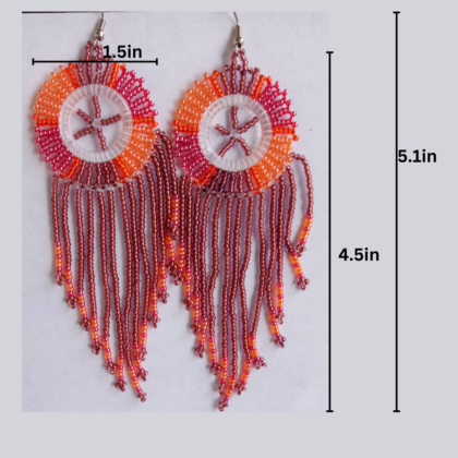 Handmade African fashion- cascade- Drop Earrings - Unique Handmade bead jewelry- Female -Casual- Elegant- Ethnic- Retro- Baroque - Image 8