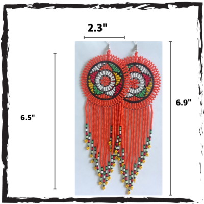 Dimensions of the Cascade earrings.