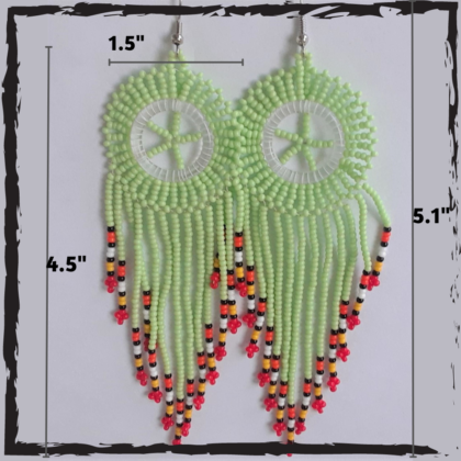 Handmade African Cascade Bead earrings Female- Casual- Elegant- Ethnic- Baroque Fabric Plastic - Image 7