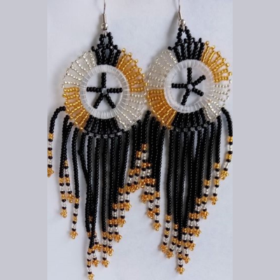 The unique Drop earrings- cascade earrings- African Jewelry- gold and black variation