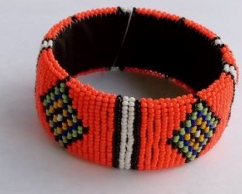 Handmade African Open Bangle- Zulu Open bangle - Image 2