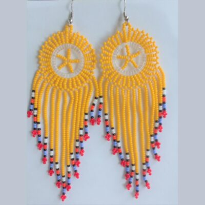 The Handmade Ethnic Earrings- yellow