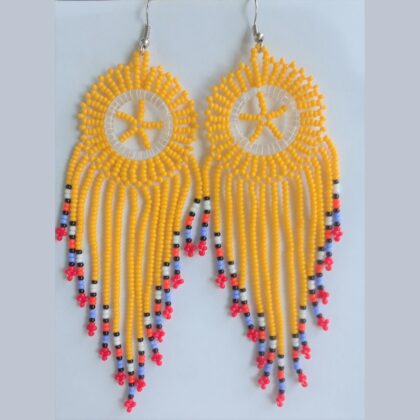 The Handmade Ethnic Earrings- yellow