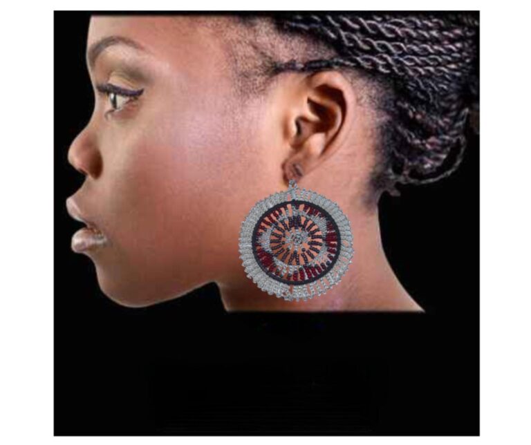 Handmade Beaded Hoop Earrings – Silver Red Tribal Statement Jewelry, Boho Festival Fashion Accessories for Women - Image 7