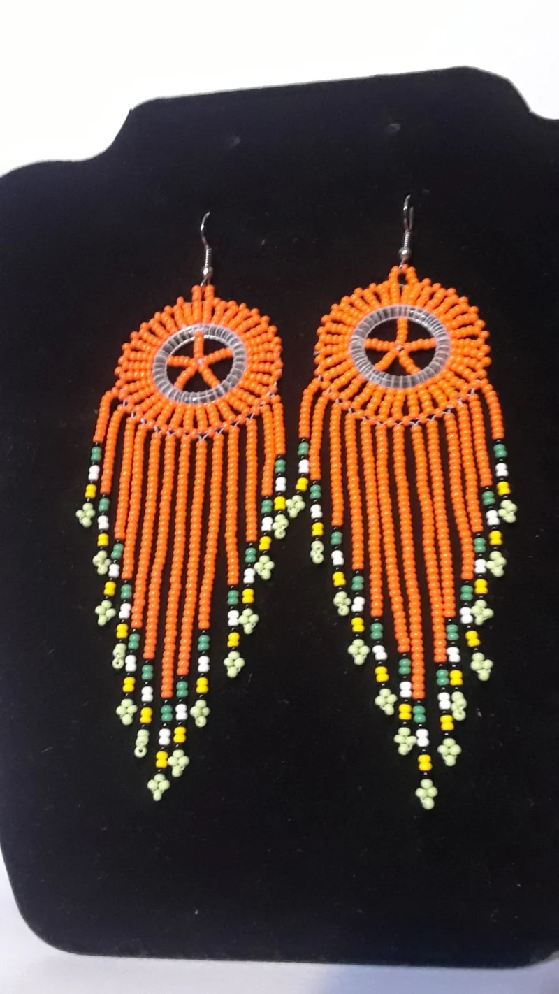 The handmade Unique earrings- orange