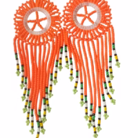 Handmade African Cascade Bead earrings Female- Casual- Elegant- Ethnic- Baroque Fabric Plastic