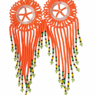 Handmade African Cascade Bead earrings Female- Casual- Elegant- Ethnic- Baroque Fabric Plastic