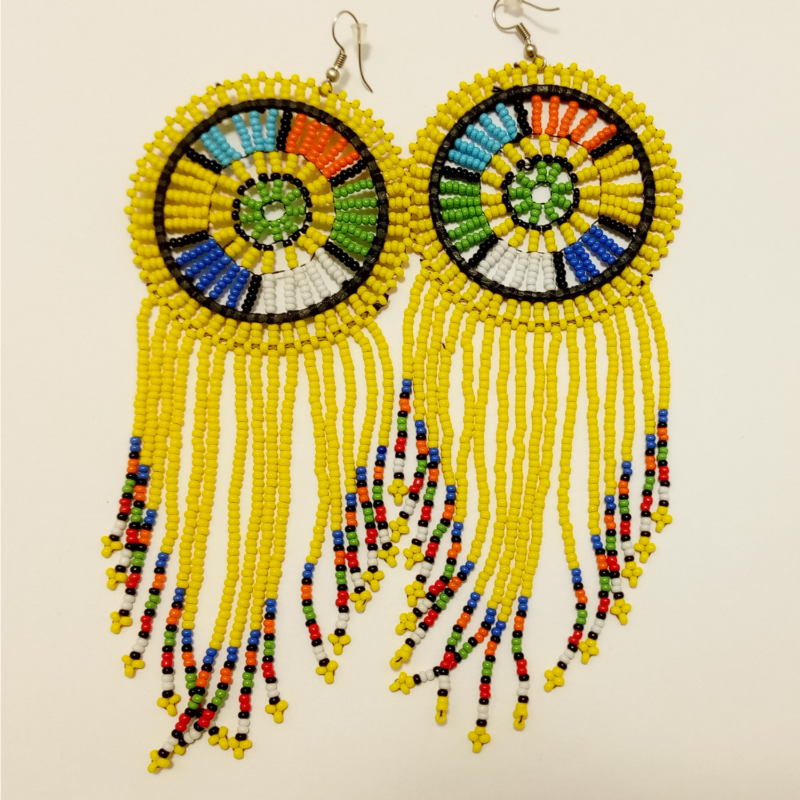 Handmade Unique  African micro Bead Tassel earrings- Free domestic shipping - Image 8