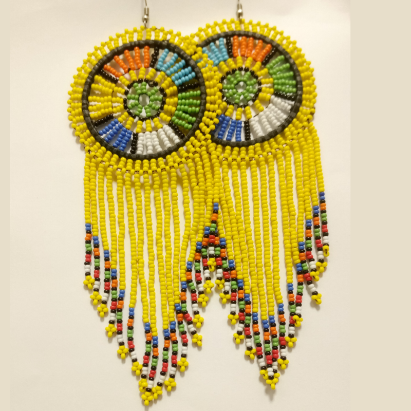 Handmade Unique  African micro Bead Tassel earrings- Free domestic shipping - Image 3