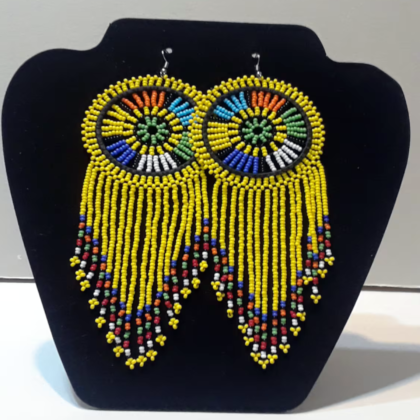 Handmade Unique  African micro Bead Tassel earrings- Free domestic shipping - Image 7