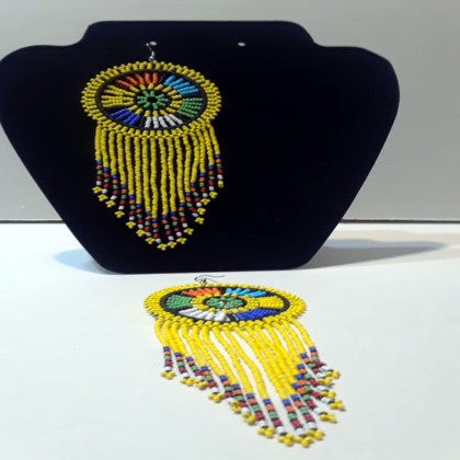 Handmade Unique  African micro Bead Tassel earrings- Free domestic shipping - Image 6