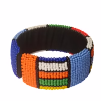 handmade south african beaded open cuff bracelet zulu tribal design