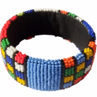 african glass bead cuff bracelet traditional tribal design