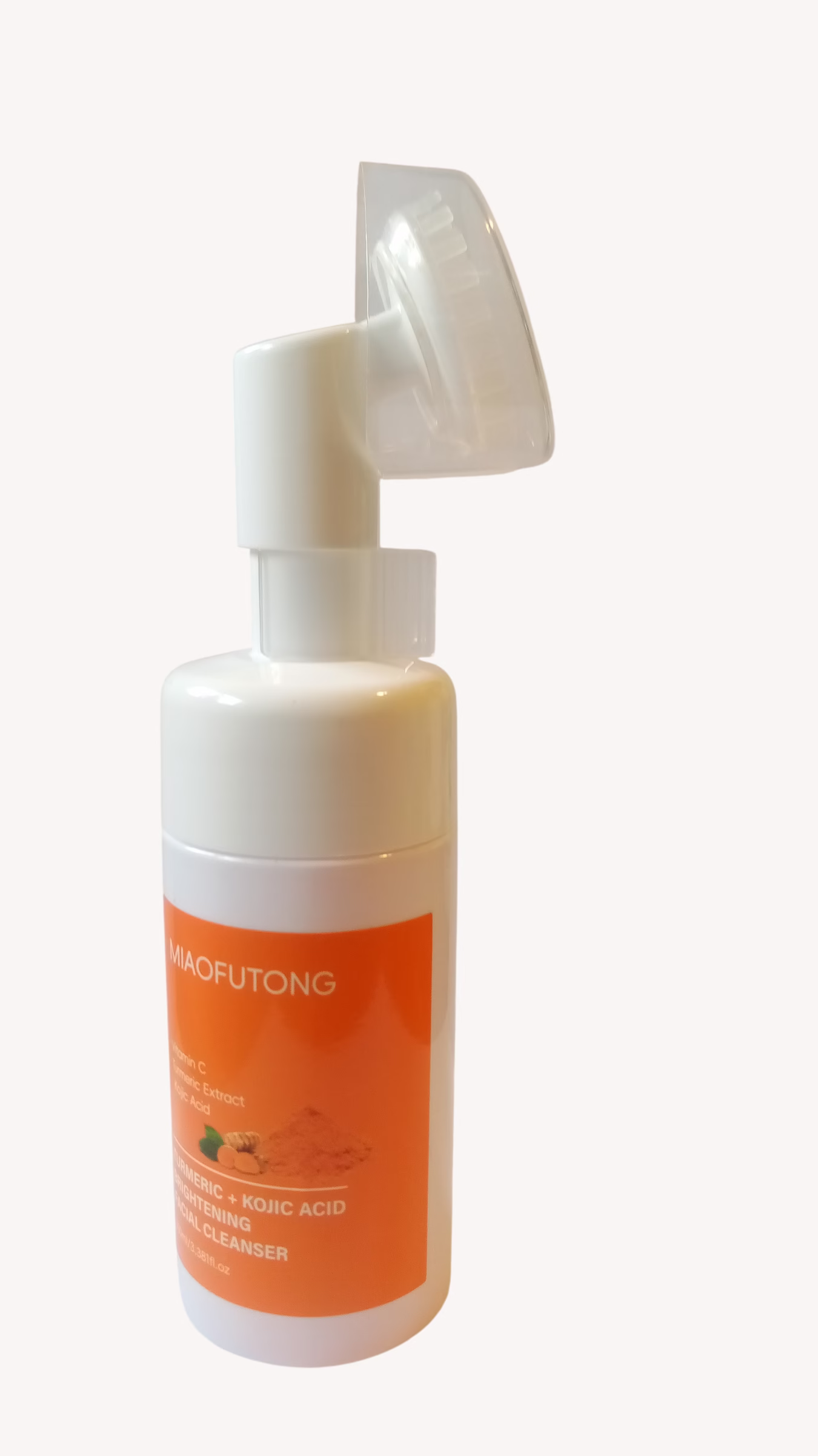 Turmeric Kojic Acid Brightening Facial Cleanser Foam Wash Silicone Brush Vitamin C Skin Care 100ml - Image 5