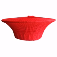 Red Premium Ekellot Traditional Zulu Hat, Isicholo Hat
