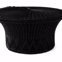 Handmade Zulu Hat - Black Handmade Black Zulu Hat front view