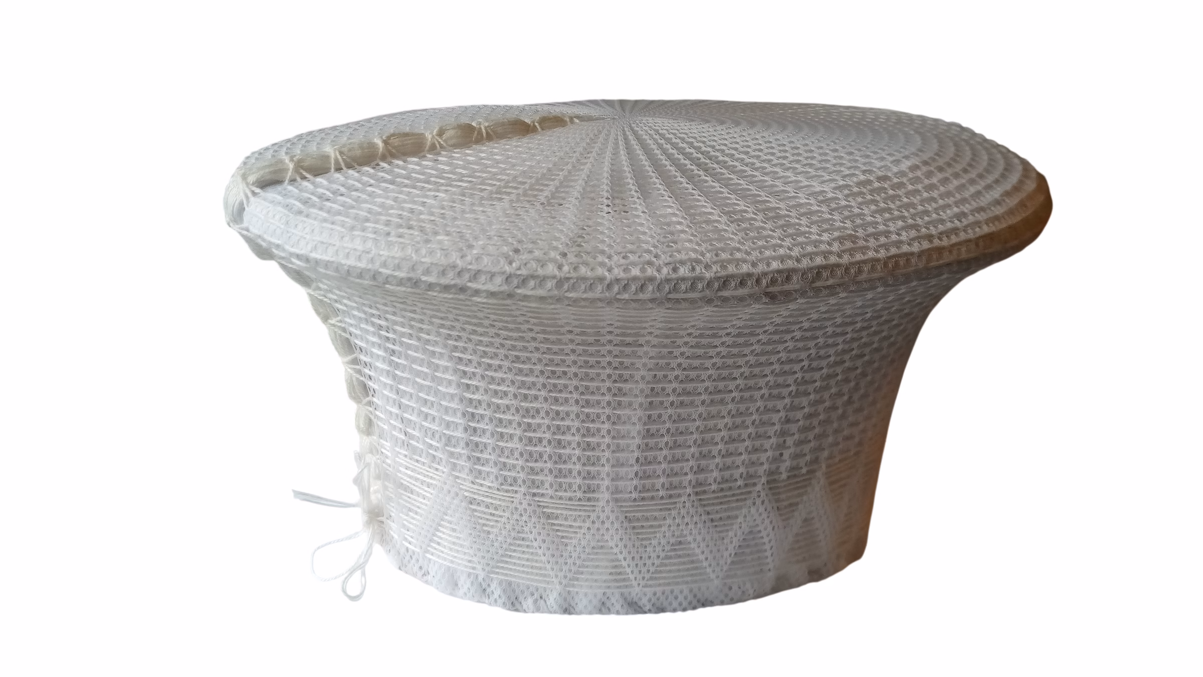 Handmade Zulu Hat - White Handmade White Zulu Hat front view