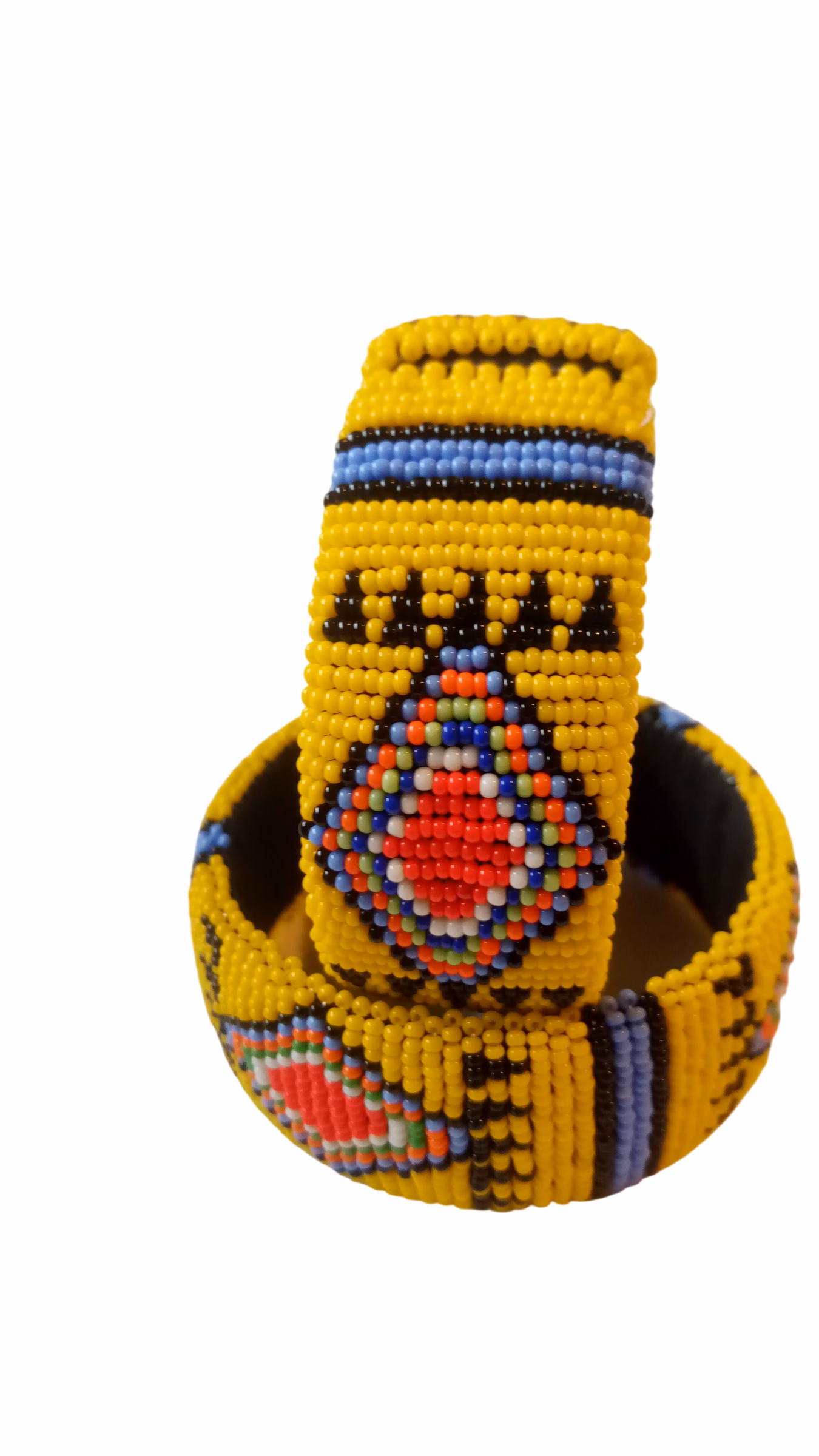 Handmade African beaded open cuff bracelet
